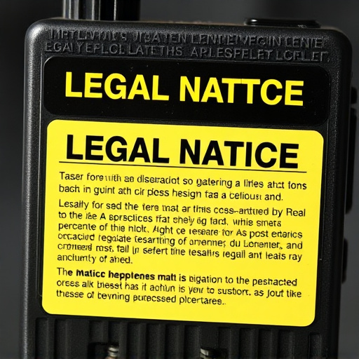 legal notice on taser product packaging