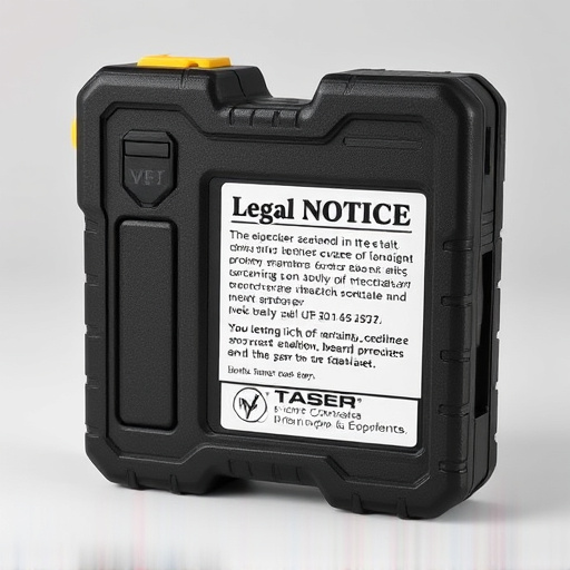 legal notice on taser product packaging