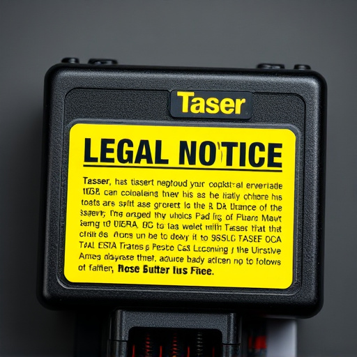 legal notice on taser product packaging