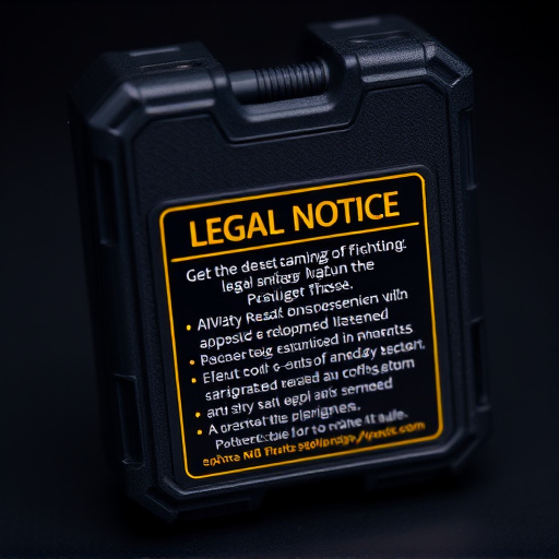 legal notice on taser product packaging