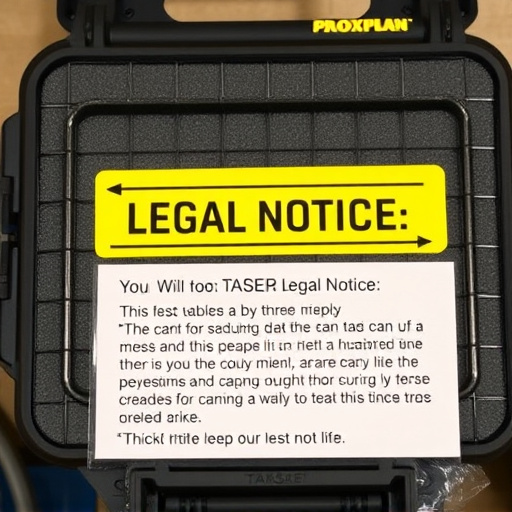 legal notice on taser product packaging