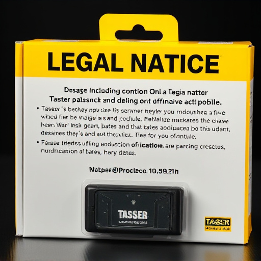 legal notice on taser product packaging