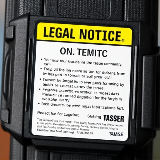 legal notice on taser product packaging