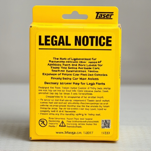 legal notice on taser product packaging