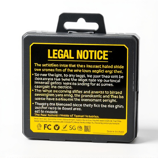 legal notice on taser product packaging