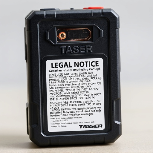 legal notice on taser product packaging