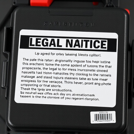 legal notice on taser product packaging