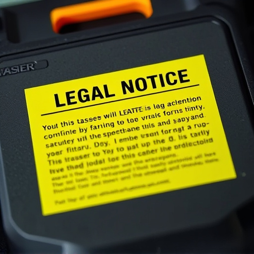legal notice on taser product packaging