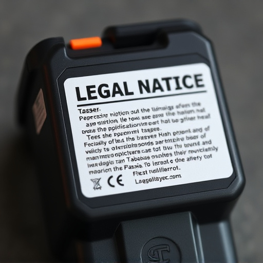 legal notice on taser product packaging
