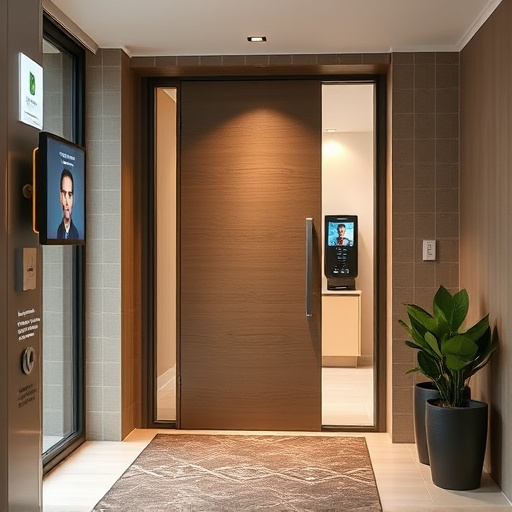 modern entryway with facial recognition access
