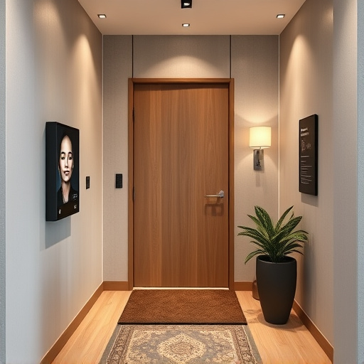 modern entryway with facial recognition access
