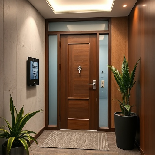 modern entryway with facial recognition access