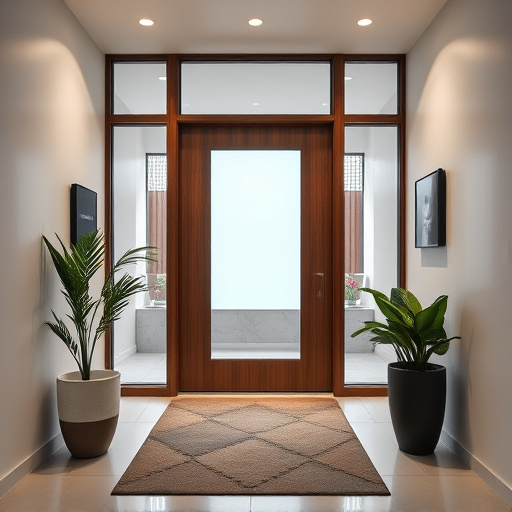 modern entryway with facial recognition access