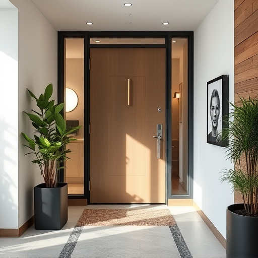 modern entryway with facial recognition access