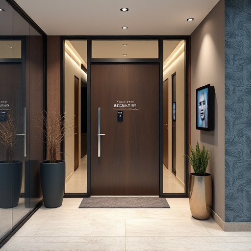 modern entryway with facial recognition access