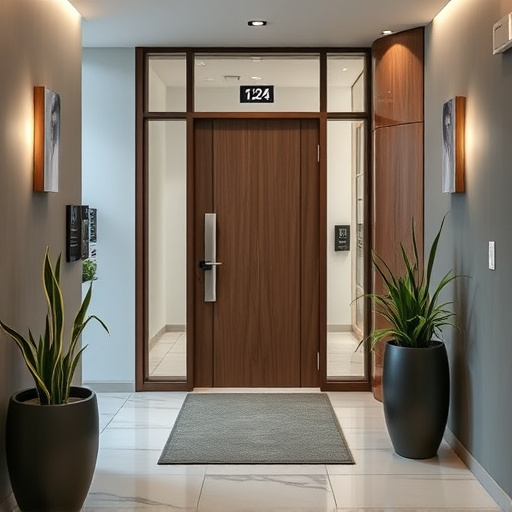 modern entryway with facial recognition access
