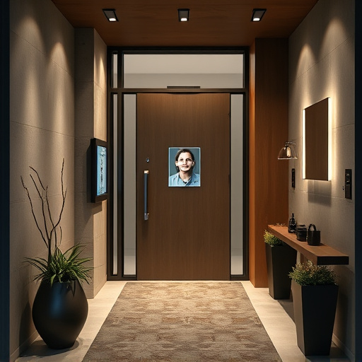 modern entryway with facial recognition access