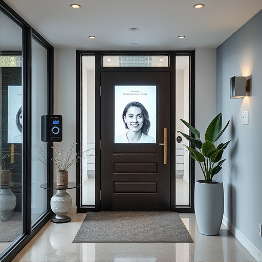 modern entryway with facial recognition access