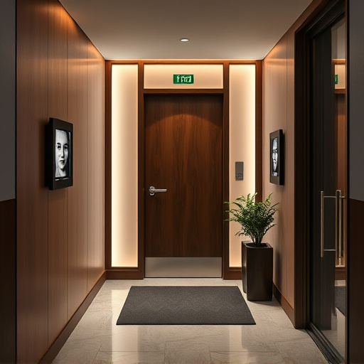 modern entryway with facial recognition access