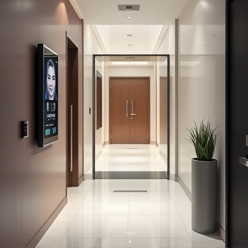 modern entryway with facial recognition access