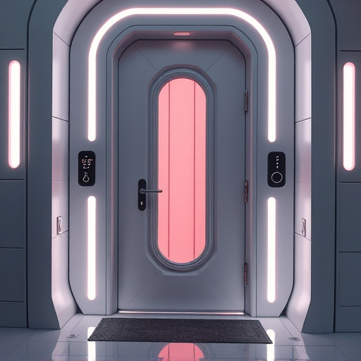 modular smart sensors on futuristic front door