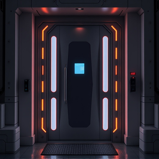 modular smart sensors on futuristic front door