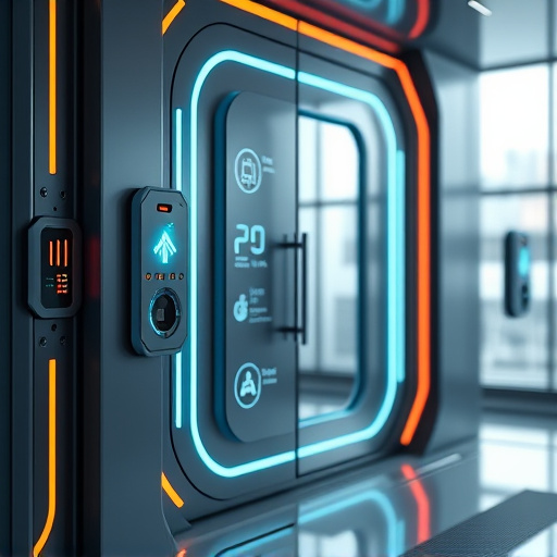 modular smart sensors on futuristic front door