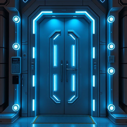modular smart sensors on futuristic front door