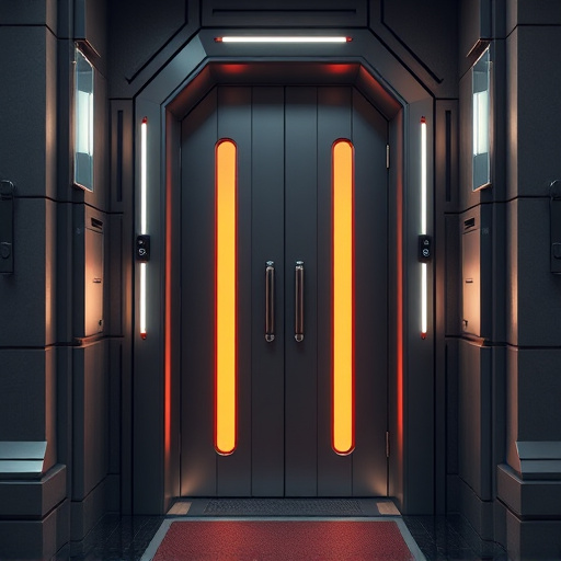 modular smart sensors on futuristic front door