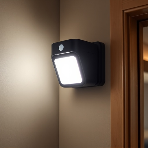 motion sensor light mounted in travel lodge