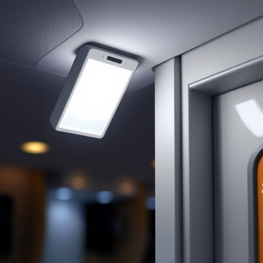 motion sensor light mounted in travel lodge
