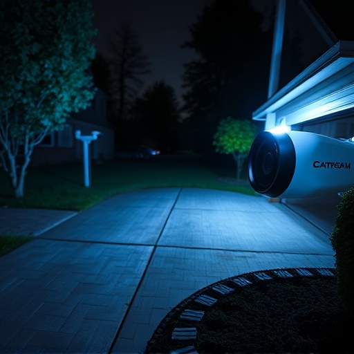 night vision security camera watching driveway