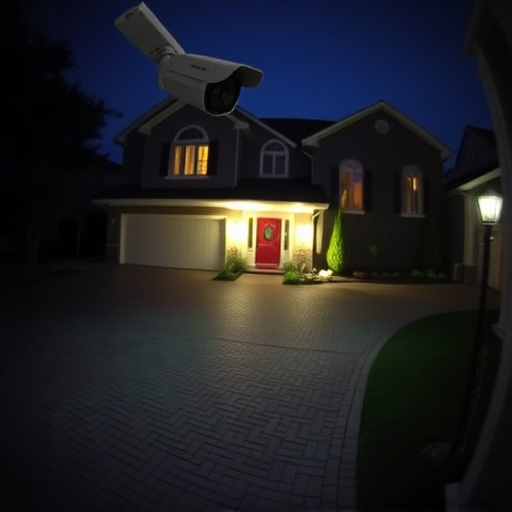 night vision security camera watching driveway