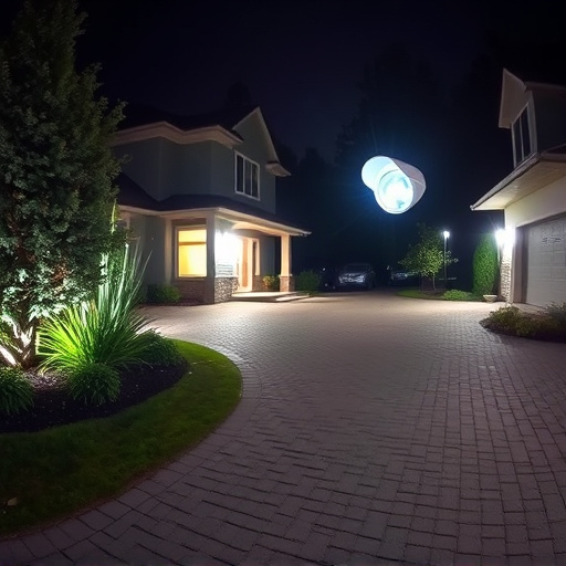 night vision security camera watching driveway
