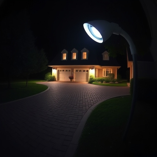 night vision security camera watching driveway