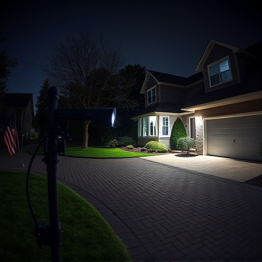 night vision security camera watching driveway