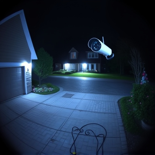 night vision security camera watching driveway