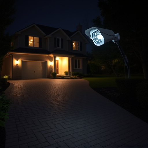 night vision security camera watching driveway