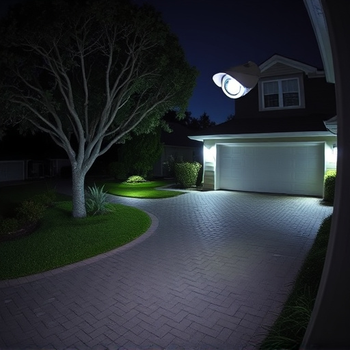 night vision security camera watching driveway