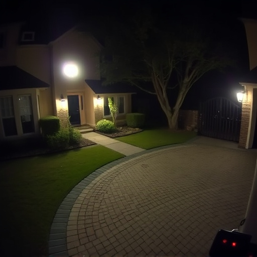 night vision security camera watching driveway