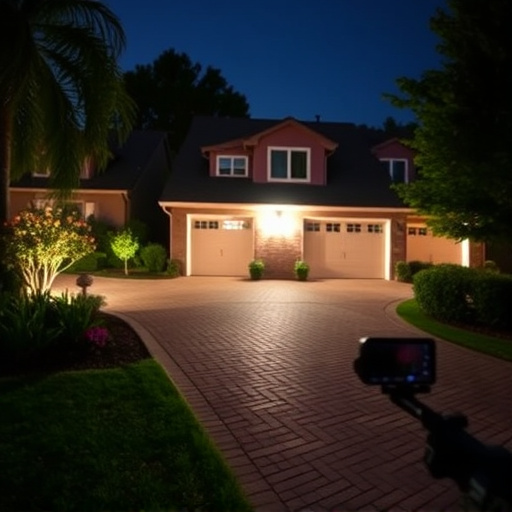 night vision security camera watching driveway