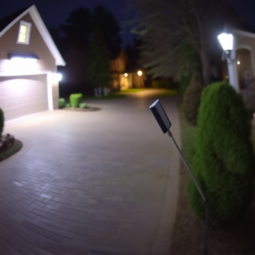 night vision security camera watching driveway