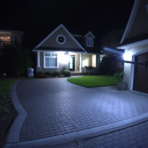 night vision security camera watching driveway