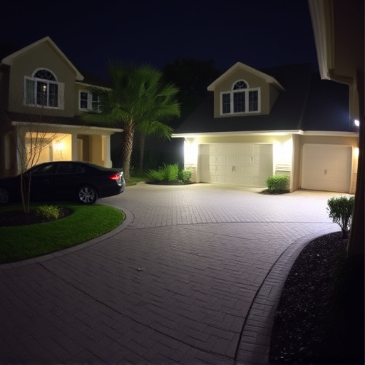 night vision security camera watching driveway