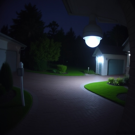 night vision security camera watching driveway