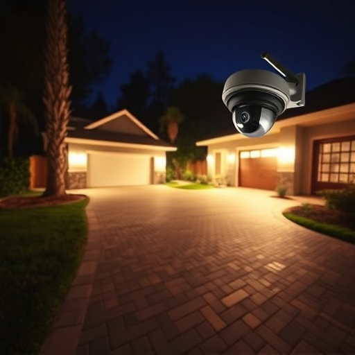 night vision security camera watching driveway