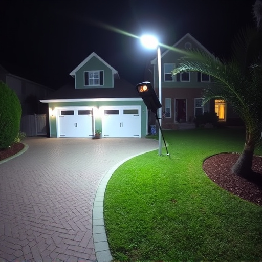 night vision security camera watching driveway