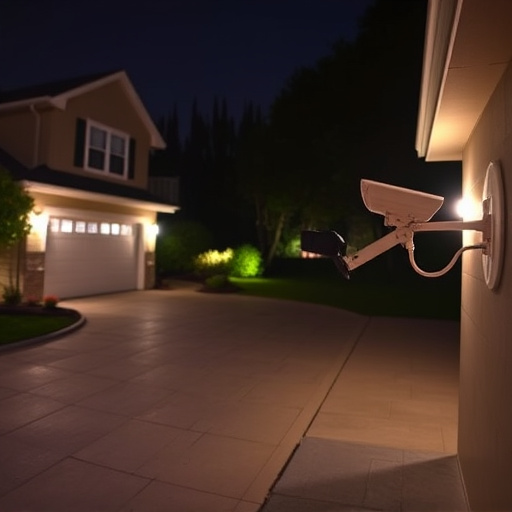 night vision security camera watching driveway