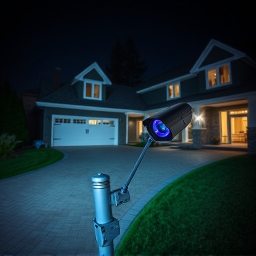 night vision security camera watching driveway
