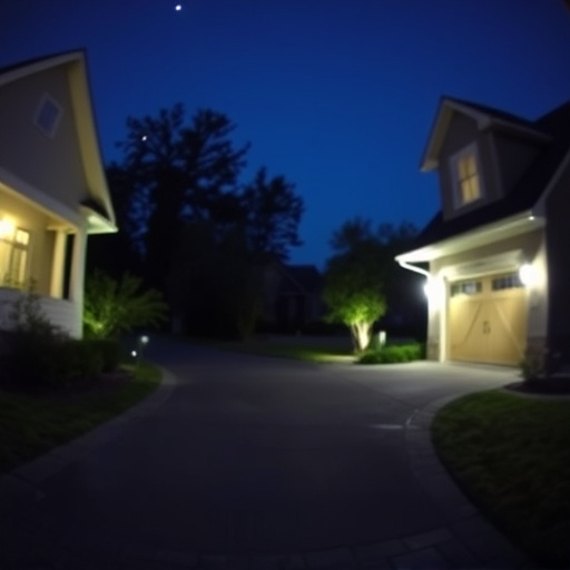night vision security camera watching driveway